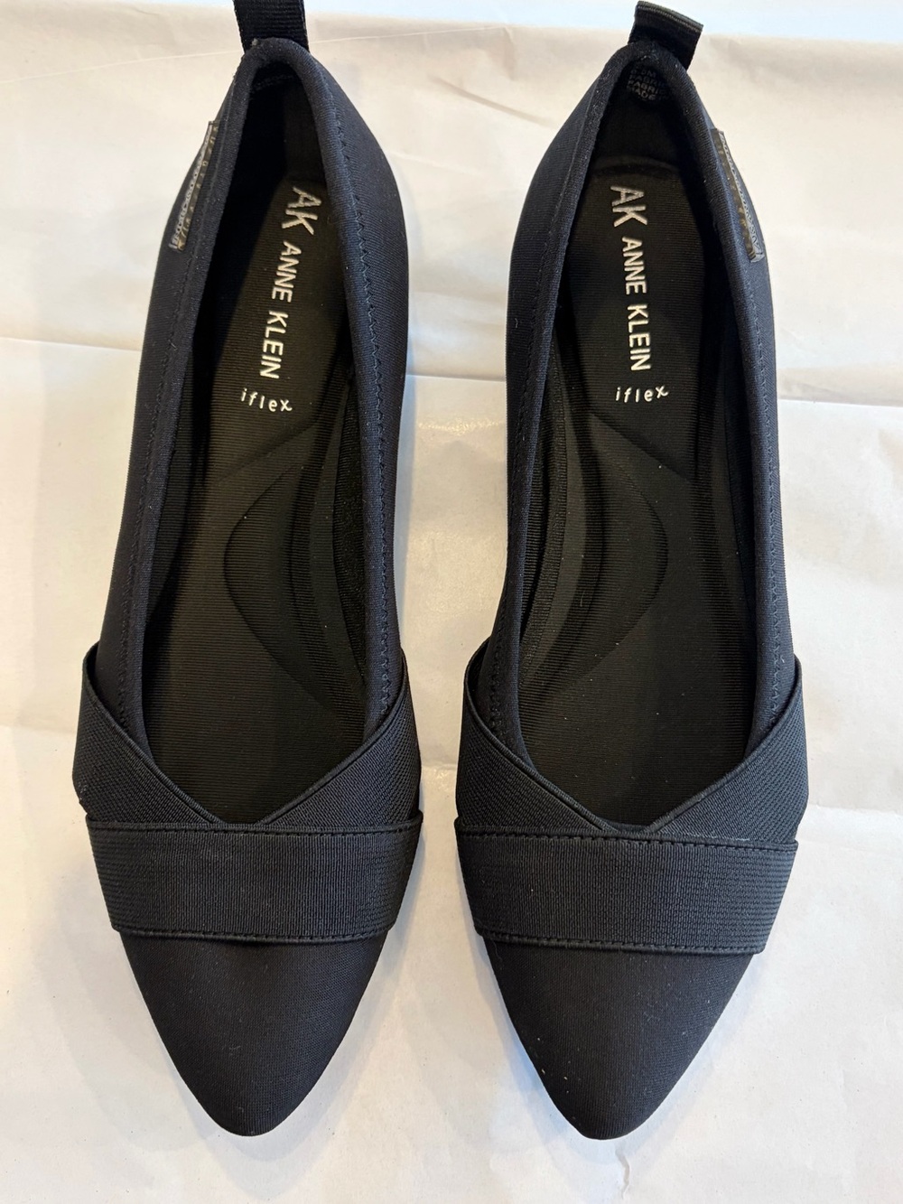 Anne Klein Black Pointed Toe iFlex Flats
